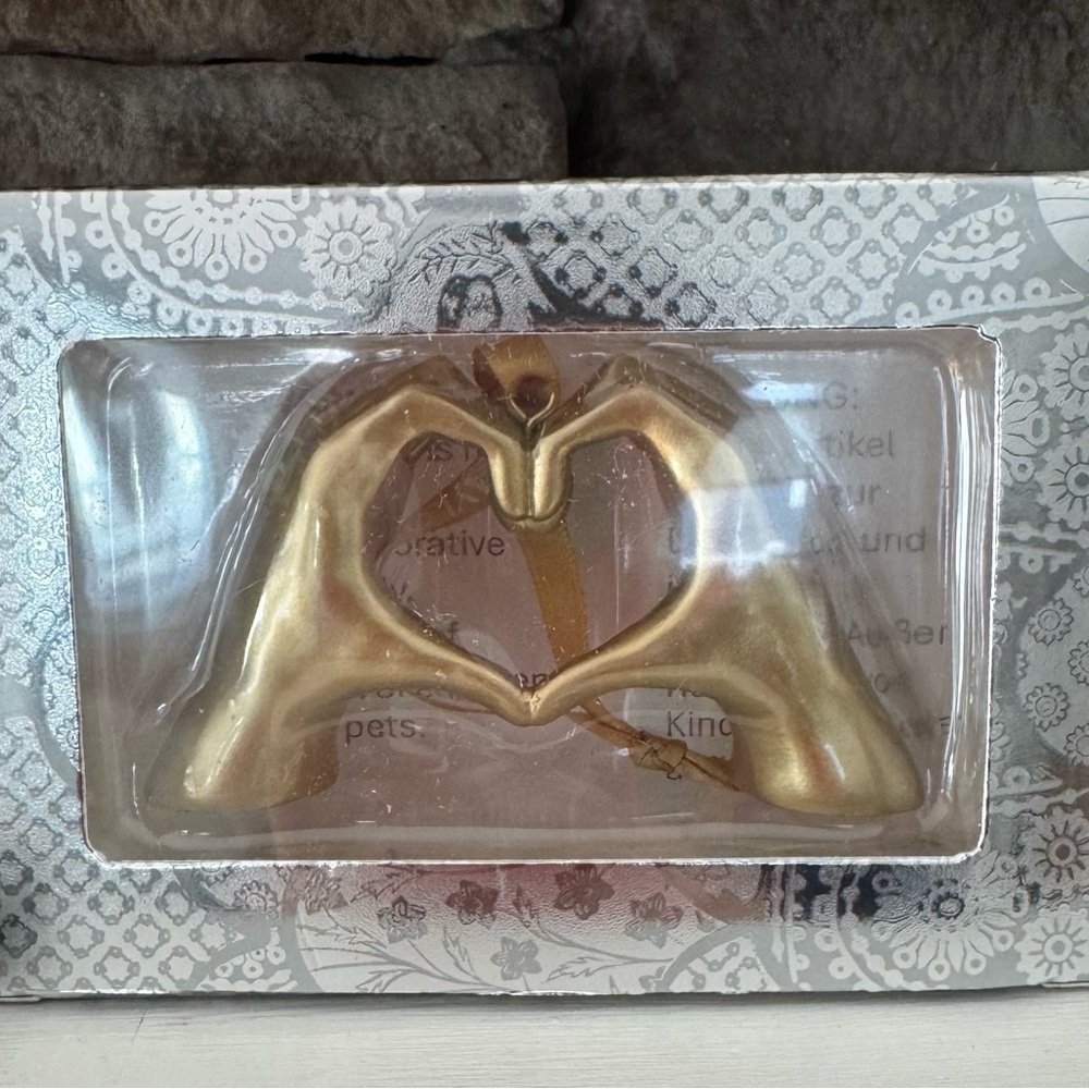 Silver Heart Hands Ornament